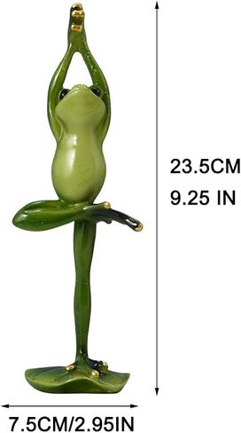 Frog Sculpture Statue Funny Resin Frog, Creative Frog Figurine Froggy Yoga Pose Frog Mascot Frogs Collectible Animals Resin Crafts for Home Office Bathroom Garden Decoration Gift (Bridge Type) in Saudi Arabia