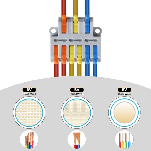 Electrical Wire Connectors, Compact Wire Splice Connectors Quick Terminal Blocks (3 in 6 Out) 10Pcs in Saudi Arabia