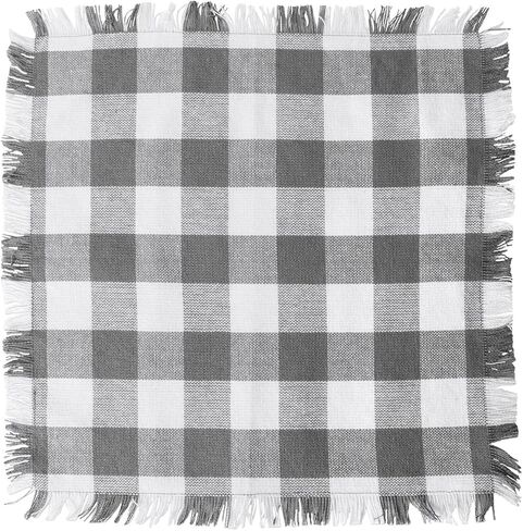 DII Heavyweight Woven Fringed Check Plaid, Dishcloth, Gray in Saudi Arabia