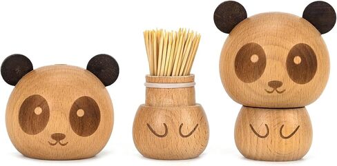 Wooden Toothpick Dispenser Cute Panda Style Toothpick Holder Storage Box Case for Home Restaurant Club Bar Party Contains Toothpicks in Kuwait