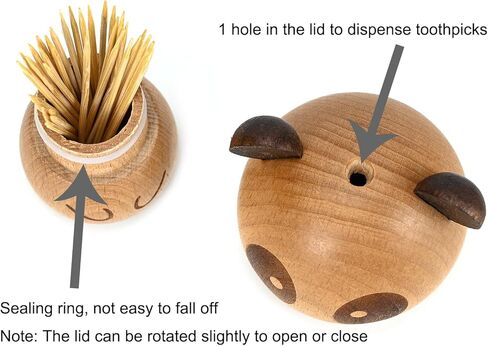 Wooden Toothpick Dispenser Cute Panda Style Toothpick Holder Storage Box Case for Home Restaurant Club Bar Party Contains Toothpicks in Kuwait