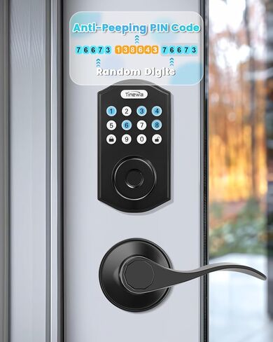 لوحة المفاتيح ديدبولت مع مستشعر الباب، أقفال ديدبولت الذكية لبصمة الإصبع للباب الأمامي، واي فاي بدون مفتاح وبلوتوث دخول ديدبولت مع تطبيق التحكم عن بعد، أسود غير لامع in Kuwait