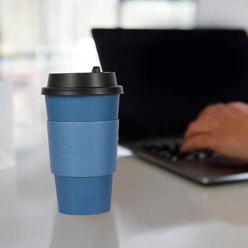 LITOPAK 100 Pack 10 oz Paper Coffee Cups, Disposable Coffee Cups with Lids, Sleeves and Stirring Sticks, Hot Coffee Cup, Disposable Paper Cups, Drinking Cups for Hot Coffee, Water or Juice in Saudi Arabia