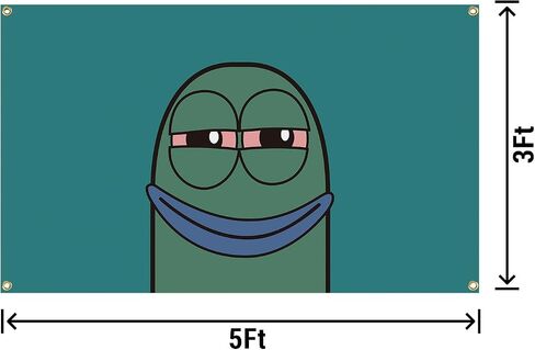 NureSs Funny Cartoon Tapestry 3x5 Feet Tapestry for Bedroom Aesthetic, Funny and Meme Tapestries for College Dorm and Living Room, green in Saudi Arabia
