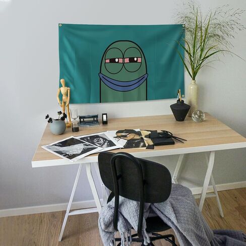 NureSs Funny Cartoon Tapestry 3x5 Feet Tapestry for Bedroom Aesthetic, Funny and Meme Tapestries for College Dorm and Living Room, green in Saudi Arabia