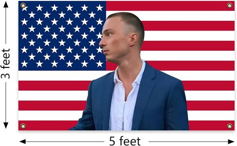 Generic Cameron American Flag Tapestry Drew Flag Starkey3×5 Feet Wall Tapestry Is Suitable For Indoor and Outdoor Home Decoration Such As Dormitories Living Rooms Etc, blue in Saudi Arabia