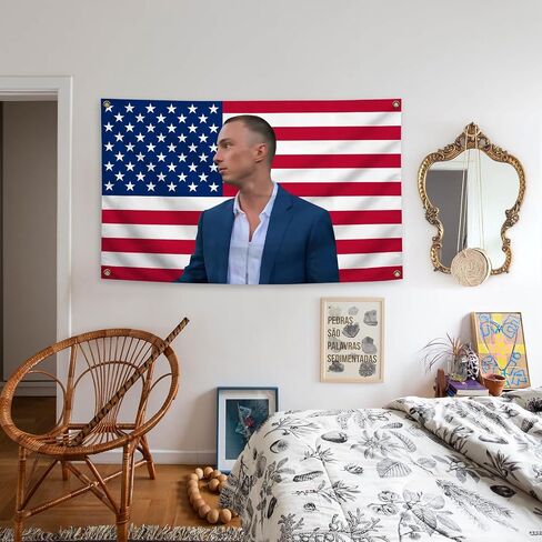 Generic Cameron American Flag Tapestry Drew Flag Starkey3×5 Feet Wall Tapestry Is Suitable For Indoor and Outdoor Home Decoration Such As Dormitories Living Rooms Etc, blue in Saudi Arabia