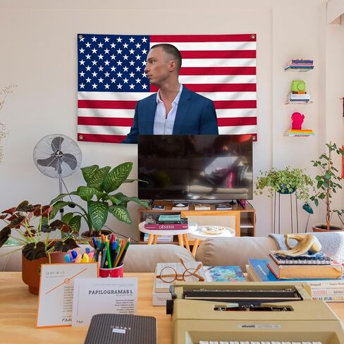 Generic Cameron American Flag Tapestry Drew Flag Starkey3×5 Feet Wall Tapestry Is Suitable For Indoor and Outdoor Home Decoration Such As Dormitories Living Rooms Etc, blue in Saudi Arabia