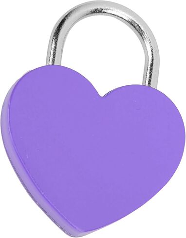 Zerodis Mini Lock, Small Metal Heart Shaped Padlock with Key for Jewelry Storage Box Diary Book 45x59mm(Purple) in Saudi Arabia