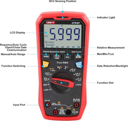 UNI-T UT61B+ Digital Multimeter True RMS AC/DC Voltage Current Resistance Capacitance Tester in Saudi Arabia