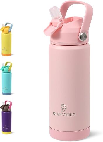DLOCCOLD 18oz Kids Insulated Water Bottle with Leak Proof Straw Lid, Double Wall Vacuum Stainless Steel Water Bottle with Silicone Boot for Toddler, Reusable Tumbler for School, Travel, Boys, Girls in Saudi Arabia