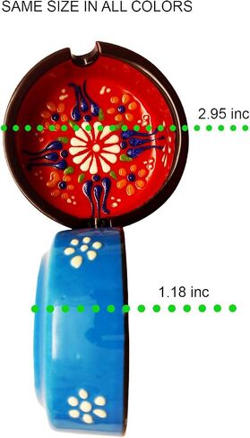 Ceramic ashtray handmade patterns and colors 6 color variations 1 piece fully hand patterns (Blue) in Saudi Arabia