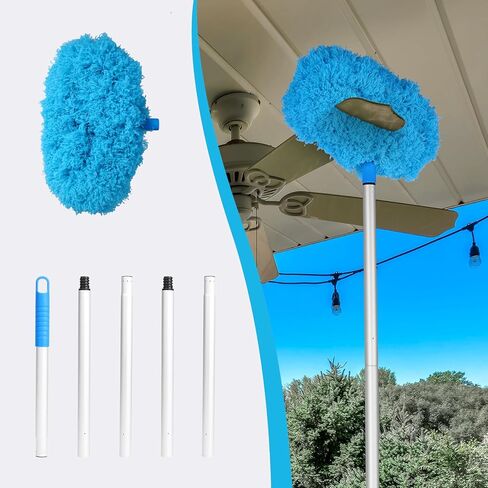 مجموعة منفضة غبار مروحة السقف مكونة من 9 قطع، منظف مروحة السقف بشفرة قابلة للإزالة مع عمود تمديد، مجموعة غبار من الألياف الدقيقة لتنظيف مروحة السقف العالية، والأثاث، والستائر، ونسيج العنكبوت، والسيارة in Kuwait