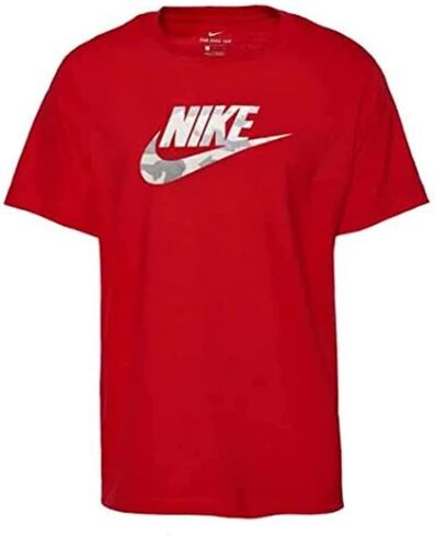 قمصان Nike للرجال Sportswear بأكمام قصيرة (X-Large، أحمر/شعار مموه) in Saudi Arabia