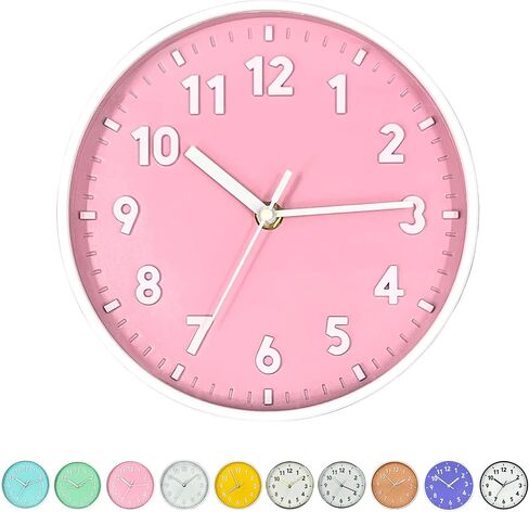 ANDSTAR 8 Inch Round Wall Clock with 3D Arabic Numerals Eco-Friendly Silent Non Ticking Easy to Read Wall Clock for Office Kitchen Bedroom Classrooms Living Room(Blue Purple) in Saudi Arabia