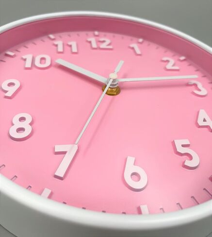ANDSTAR 8 Inch Round Wall Clock with 3D Arabic Numerals Eco-Friendly Silent Non Ticking Easy to Read Wall Clock for Office Kitchen Bedroom Classrooms Living Room(Blue Purple) in Saudi Arabia