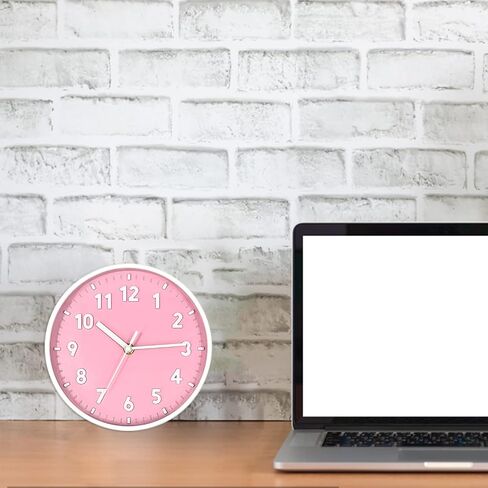 ANDSTAR 8 Inch Round Wall Clock with 3D Arabic Numerals Eco-Friendly Silent Non Ticking Easy to Read Wall Clock for Office Kitchen Bedroom Classrooms Living Room(Blue Purple) in Saudi Arabia