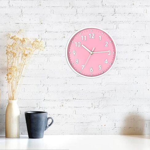ANDSTAR 8 Inch Round Wall Clock with 3D Arabic Numerals Eco-Friendly Silent Non Ticking Easy to Read Wall Clock for Office Kitchen Bedroom Classrooms Living Room(Blue Purple) in Saudi Arabia