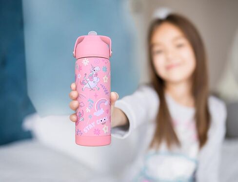 DLOCCOLD 18oz Kids Insulated Water Bottle with Leak Proof Straw Lid, Double Wall Vacuum Stainless Steel Water Bottle with Silicone Boot for Toddler, Reusable Tumbler for School, Travel, Boys, Girls in Saudi Arabia