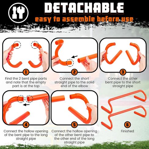 5 Pcs Speed Agility Training Hurdles Detachable Durable Training Hurdle Agility Plyometric and All Purpose Speed Training Hurdle Equipment for Athletes Soccer Basketball in Saudi Arabia