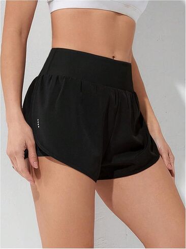 SOLY HUX Women's High Waisted Athletic Running Shorts Workout Sweat Shorts with Liner in Saudi Arabia