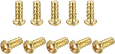 uxcell Brass Machine Screws, M4x10mm Phillips Pan Head Fastener Bolts for Furniture, Office Equipment, Electronics 20Pcs in Saudi Arabia