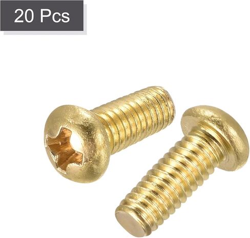 uxcell Brass Machine Screws, M4x10mm Phillips Pan Head Fastener Bolts for Furniture, Office Equipment, Electronics 20Pcs in Saudi Arabia