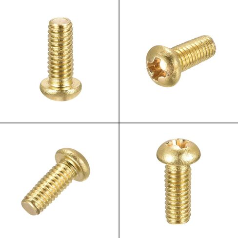 uxcell Brass Machine Screws, M4x10mm Phillips Pan Head Fastener Bolts for Furniture, Office Equipment, Electronics 20Pcs in Saudi Arabia