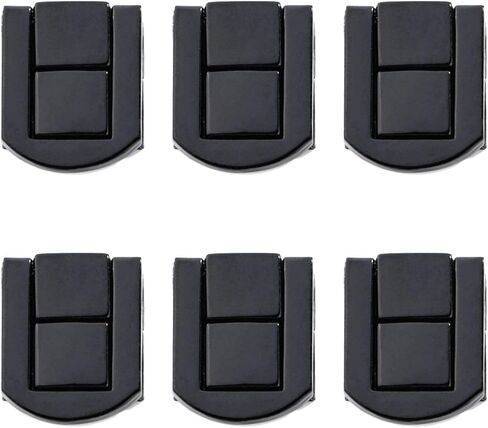 6 قطع من Geesatis قفل بمشبك صغير مقاس 20 × 25 مم قفل بمزلاج لحقيبة حقيبة السيارة بمشبك تزيين، مع براغي تثبيت، أسود in Kuwait