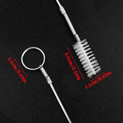 61In Long Straw Cleaner Brush,Stainless Steel Long Pipe Cleaners with Nylon Bristles Pipe Cleaners for Cleaning Aquarium Brush for Pipe Cleaner,Home Kitchen in Saudi Arabia