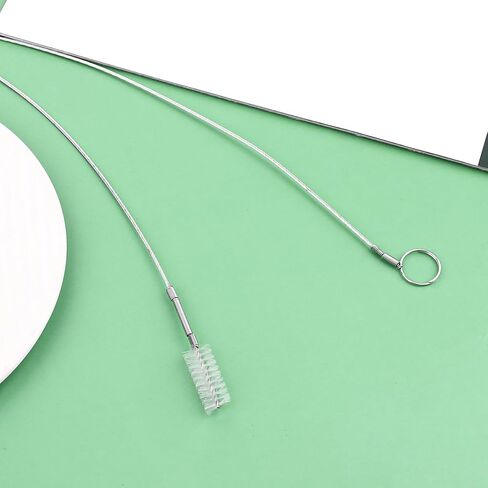 61In Long Straw Cleaner Brush,Stainless Steel Long Pipe Cleaners with Nylon Bristles Pipe Cleaners for Cleaning Aquarium Brush for Pipe Cleaner,Home Kitchen in Saudi Arabia
