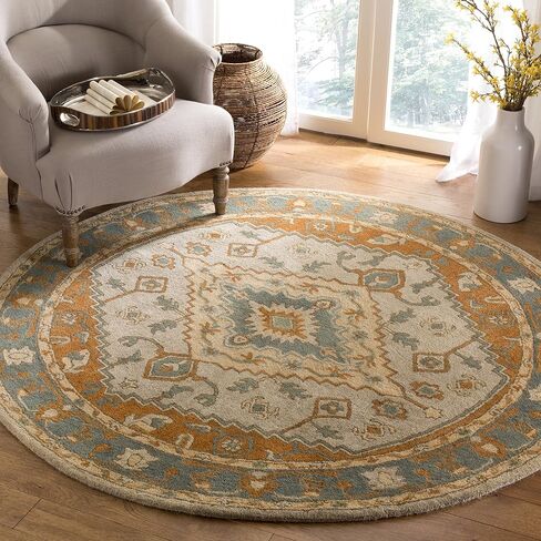 مجموعة التراث SAFAVIEH 2'3" x 6' أزرق فاتح / صدأ HG406A سجادة عداء من الصوف الفاخر الشرقي التقليدي المصنوع يدويًا in Saudi Arabia