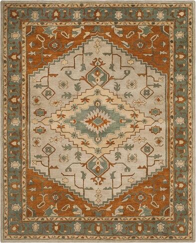 مجموعة التراث SAFAVIEH 2'3" x 6' أزرق فاتح / صدأ HG406A سجادة عداء من الصوف الفاخر الشرقي التقليدي المصنوع يدويًا in Saudi Arabia