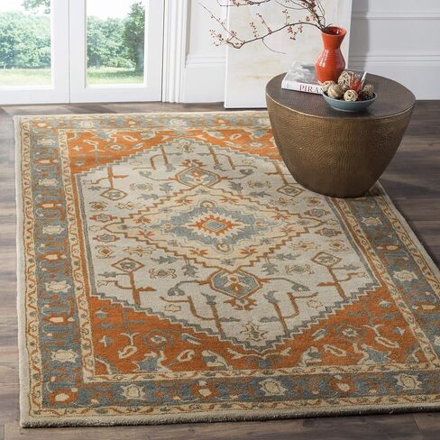 مجموعة التراث SAFAVIEH 2'3" x 6' أزرق فاتح / صدأ HG406A سجادة عداء من الصوف الفاخر الشرقي التقليدي المصنوع يدويًا in Saudi Arabia