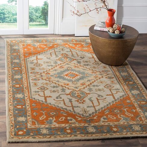 مجموعة التراث SAFAVIEH 2'3" x 6' أزرق فاتح / صدأ HG406A سجادة عداء من الصوف الفاخر الشرقي التقليدي المصنوع يدويًا in Saudi Arabia
