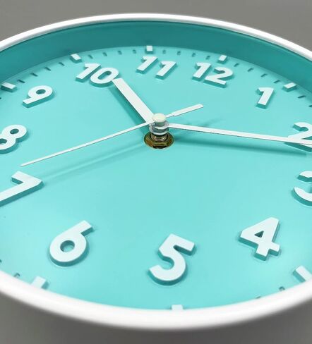 ANDSTAR 8 Inch Round Wall Clock with 3D Arabic Numerals Eco-Friendly Silent Non Ticking Easy to Read Wall Clock for Office Kitchen Bedroom Classrooms Living Room(Blue Purple) in Saudi Arabia