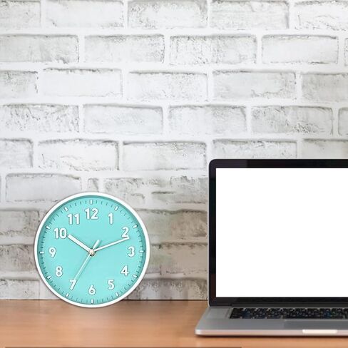 ANDSTAR 8 Inch Round Wall Clock with 3D Arabic Numerals Eco-Friendly Silent Non Ticking Easy to Read Wall Clock for Office Kitchen Bedroom Classrooms Living Room(Blue Purple) in Saudi Arabia