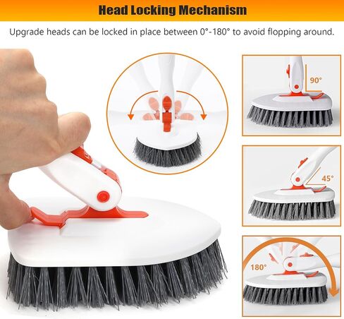 Shower Brush Scrubber with Long Handle, 54'' Extendable Floor Brush 3 in 1 bathroom scrubber with 2 microfiber Pads, 2 Sponge & 1 Stiff Bristles Brush,Cleaning Brush for Bathroom, Bathtub, Floor, Wall in Saudi Arabia