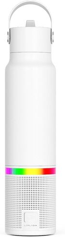 Smart Water Bottle with Premium Bluetooth Speaker, Portable Charger, LED Light, Hands-Free Mic, Insulated Stainless Steel, Straw Lid, BPA-Free, 20oz - Mix & Match Colorways in Saudi Arabia