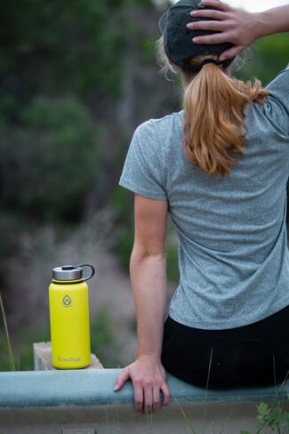 Water Bottle - 22 Oz, Wide Mouth, Premium Stainless Steel Lid/Bottle, Double Walled Vacuum Insulated, Thermo Mug, Metal Flask, Leak Proof, Eco-Friendly in Saudi Arabia