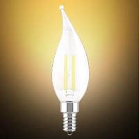 مجموعة مصابيح الشمعدانات LED E12 القابلة للتعتيم - 4 وات، ما يعادل 40 وات - مصباح شمعة دافئ على الطراز العتيق 2700 ك للثريا، مروحة السقف، الشمعدان، مصباح المكتب أو أضواء الشرفة، قمة الطوربيد (حزمة من 6) in Kuwait