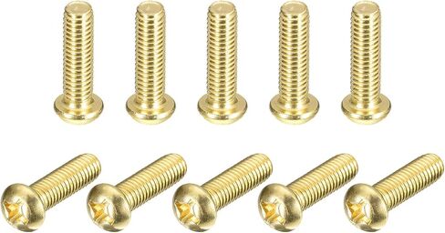 uxcell Brass Machine Screws, M4x10mm Phillips Pan Head Fastener Bolts for Furniture, Office Equipment, Electronics 20Pcs in Saudi Arabia