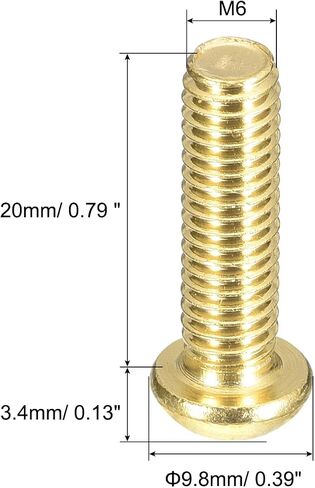 uxcell Brass Machine Screws, M4x10mm Phillips Pan Head Fastener Bolts for Furniture, Office Equipment, Electronics 20Pcs in Saudi Arabia