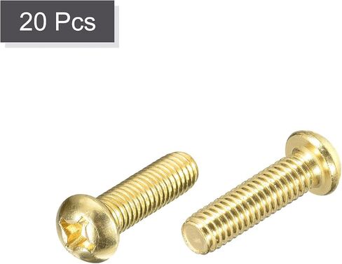 uxcell Brass Machine Screws, M4x10mm Phillips Pan Head Fastener Bolts for Furniture, Office Equipment, Electronics 20Pcs in Saudi Arabia
