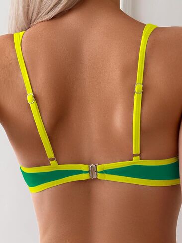 WDIRARA Women's Color Block Underwire Bikini Set 2 Piece Swimsuits High Cut Backless Bathing Suits in Saudi Arabia
