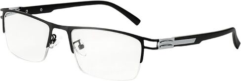Stylish Mens Reading Glasses Blue Light Blocking Half Frame Business Readers Metal Reading Glasses for Men in Saudi Arabia