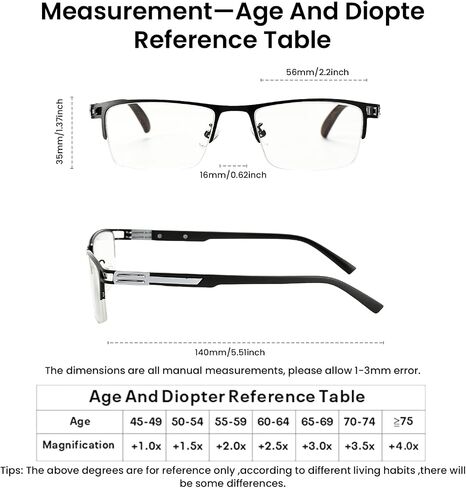 Stylish Mens Reading Glasses Blue Light Blocking Half Frame Business Readers Metal Reading Glasses for Men in Saudi Arabia