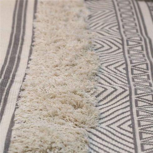 Seavish Accent Cotton Area Rug,2X3 Boho Bath Rug Aesthetic Hand Woven Farmhouse Throw Rug Shag Tufted Tassel Small Rug for Living Room Bedroom Bathroom Kitchen Dorm in Saudi Arabia