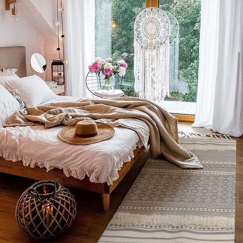 Seavish Accent Cotton Area Rug,2X3 Boho Bath Rug Aesthetic Hand Woven Farmhouse Throw Rug Shag Tufted Tassel Small Rug for Living Room Bedroom Bathroom Kitchen Dorm in Saudi Arabia