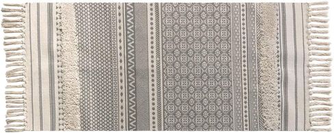 Seavish Accent Cotton Area Rug,2X3 Boho Bath Rug Aesthetic Hand Woven Farmhouse Throw Rug Shag Tufted Tassel Small Rug for Living Room Bedroom Bathroom Kitchen Dorm in Saudi Arabia